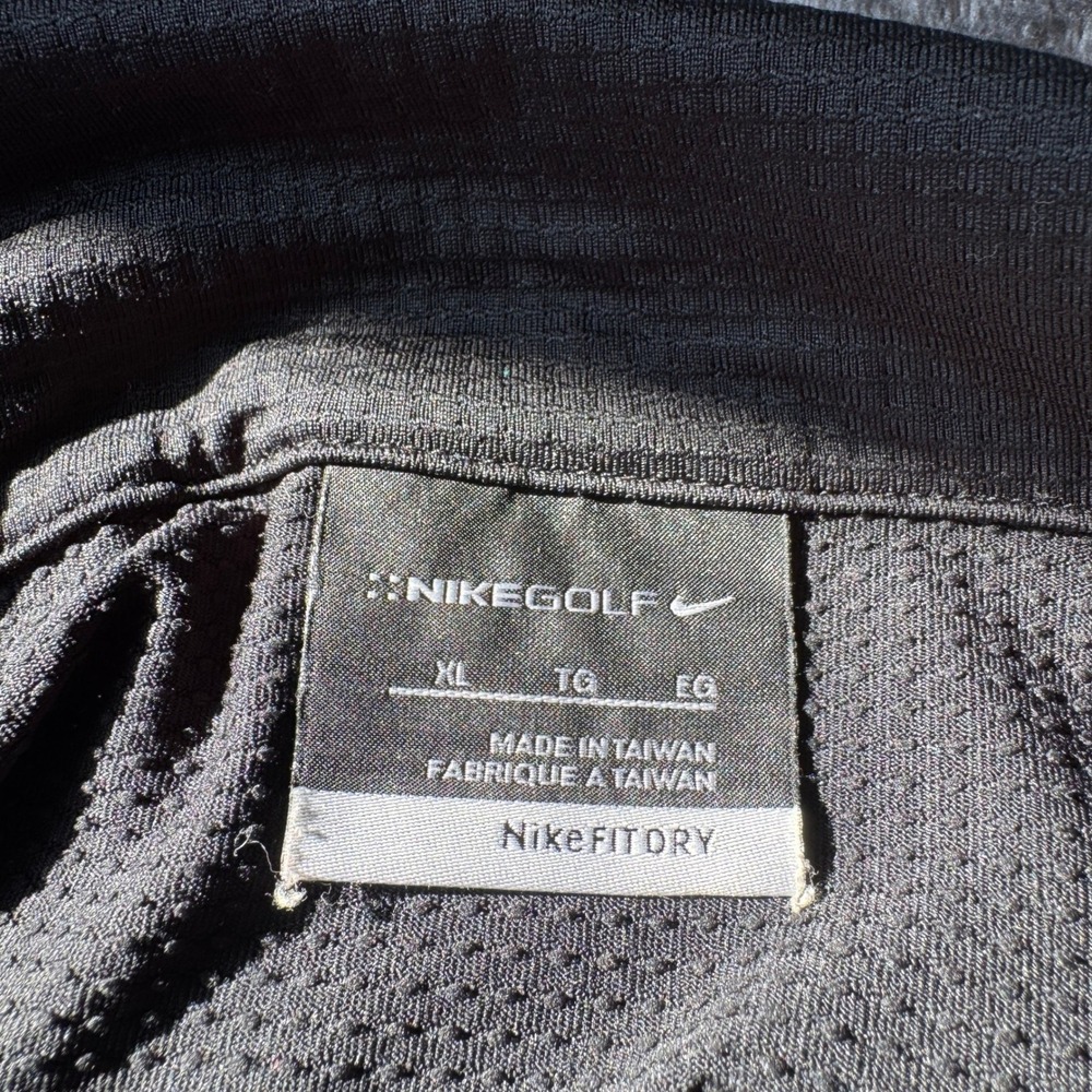 Nike Golf Dri-FIT Polo Shirt Mens XL Black Short Sleeve Textured Golf Top - Picture 4 of 9